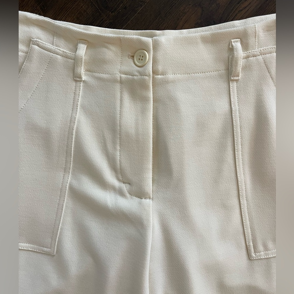 Max Studio Cream/Off White Patch Pocket Wide Leg … - image 5